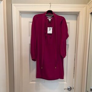 Diane Von Furstenberg Fuchsia Long Sleeve Dress